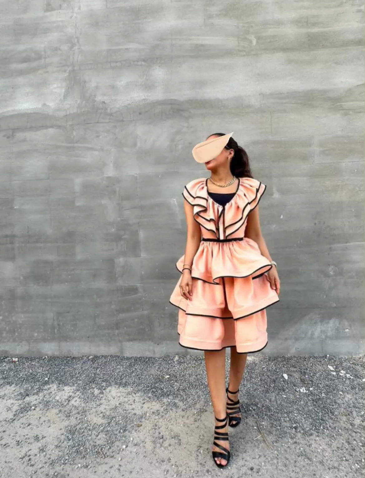 Peach ruffles