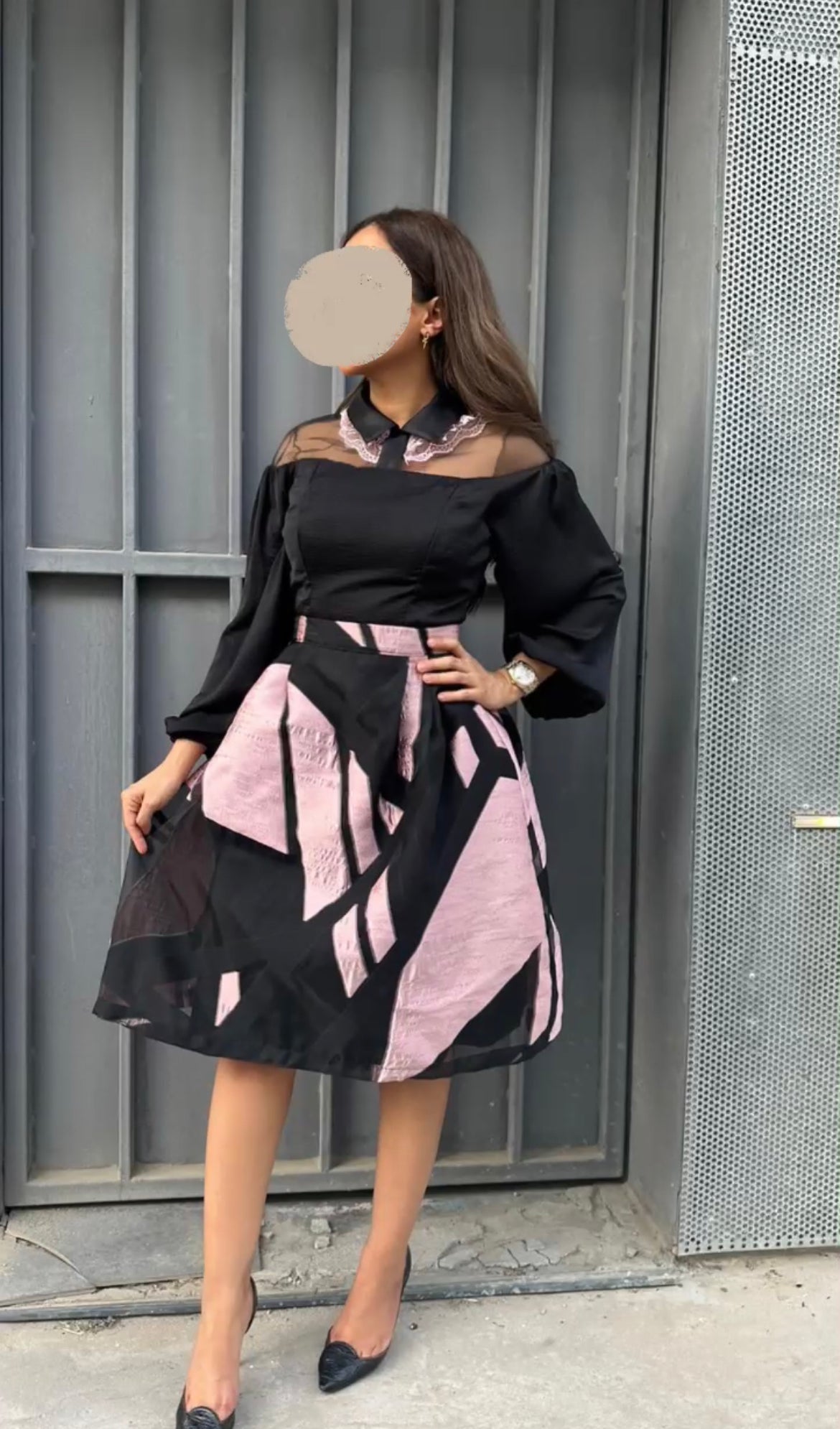 Black & pink dress