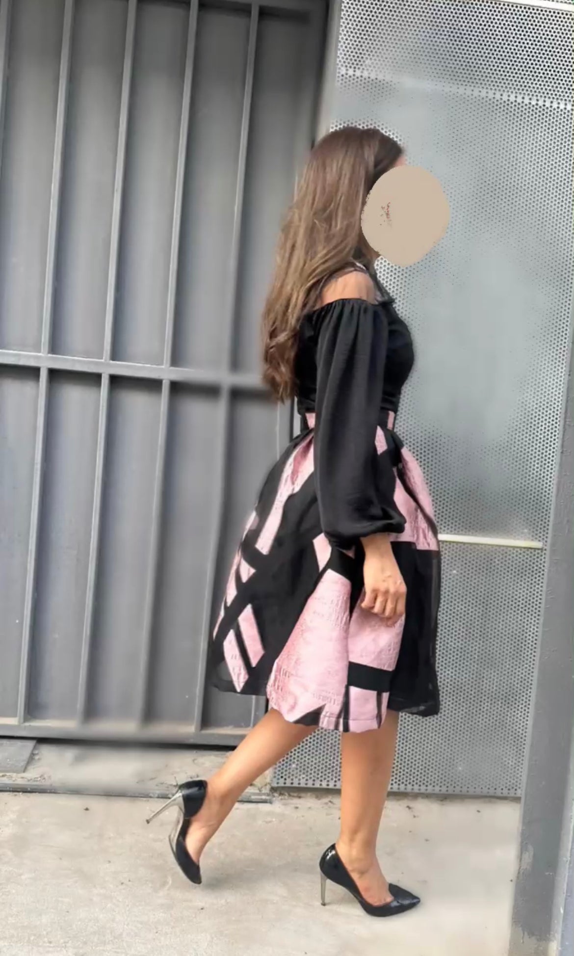 Black & pink dress