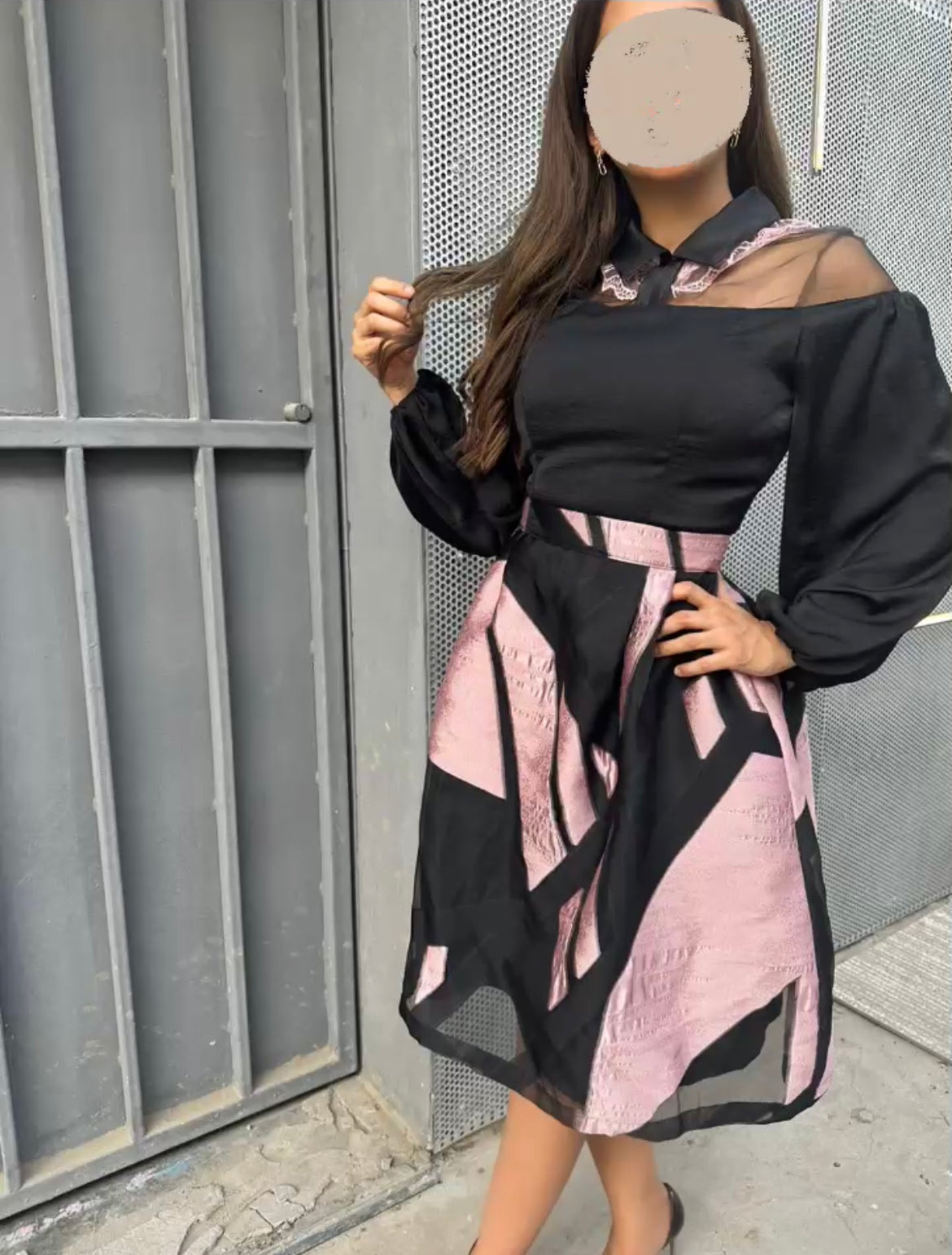 Black & pink dress