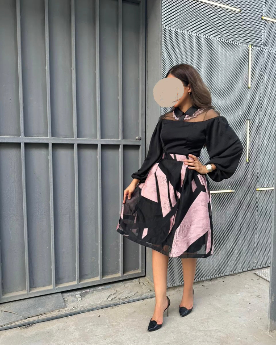Black & pink dress